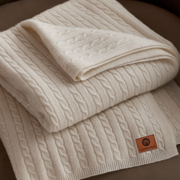 Cable Knit Cashmere Throw