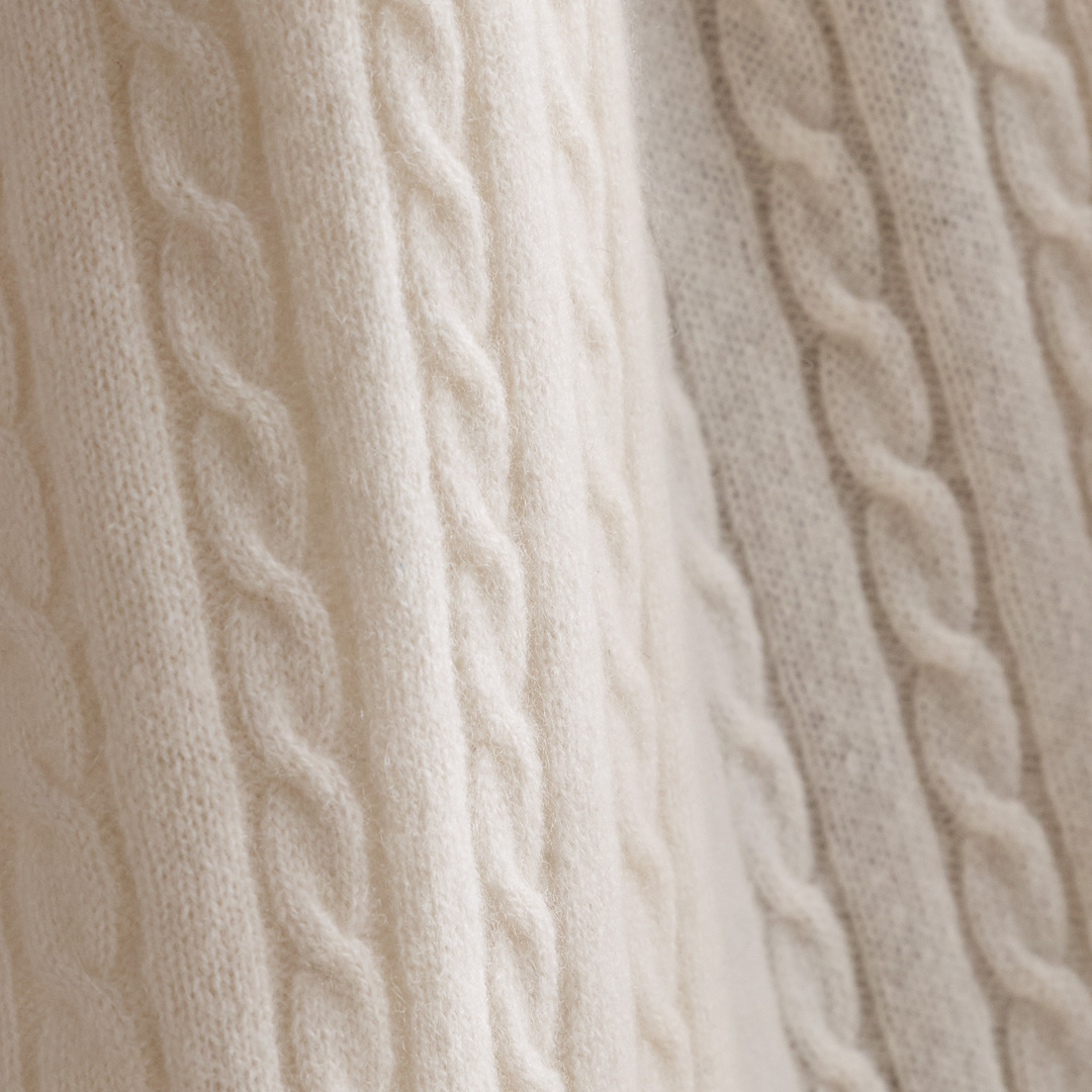 Cable Knit Cashmere Throw