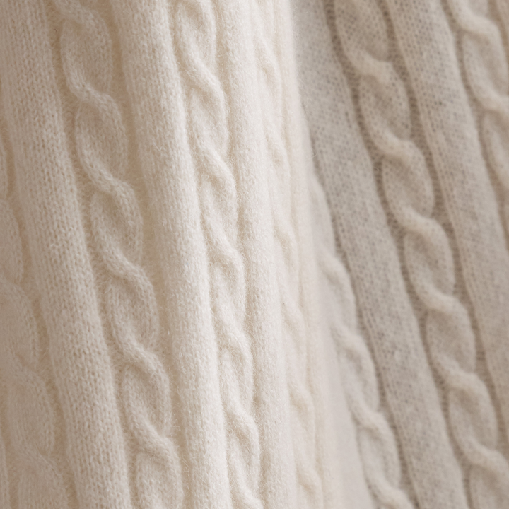 Cable Knit Cashmere Throw